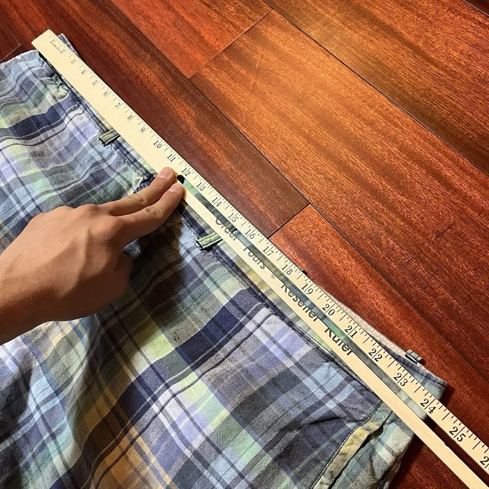 Tommy Bahama Shorts Mens 48 Colorblock Plaid Check Linen Tencell Blend Preppy - Picture 6 of 10